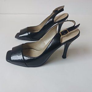 Le Chateau Spring Summer Women's Black Slingback Stiletto Heel Sandals S…
